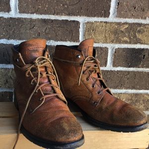 COLE HAAN Brown Genuine Learner Combat Boots with leather laces